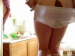 Katy poops her panties with a loud crackling noise.